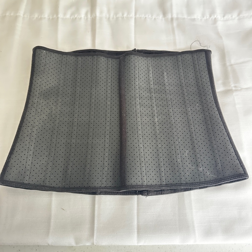 YIANNA Breathable Black Waist Trainer Steel Bones size M